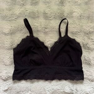 American Eagle Outfitters - Aerie - Black Lace Trim Bralette